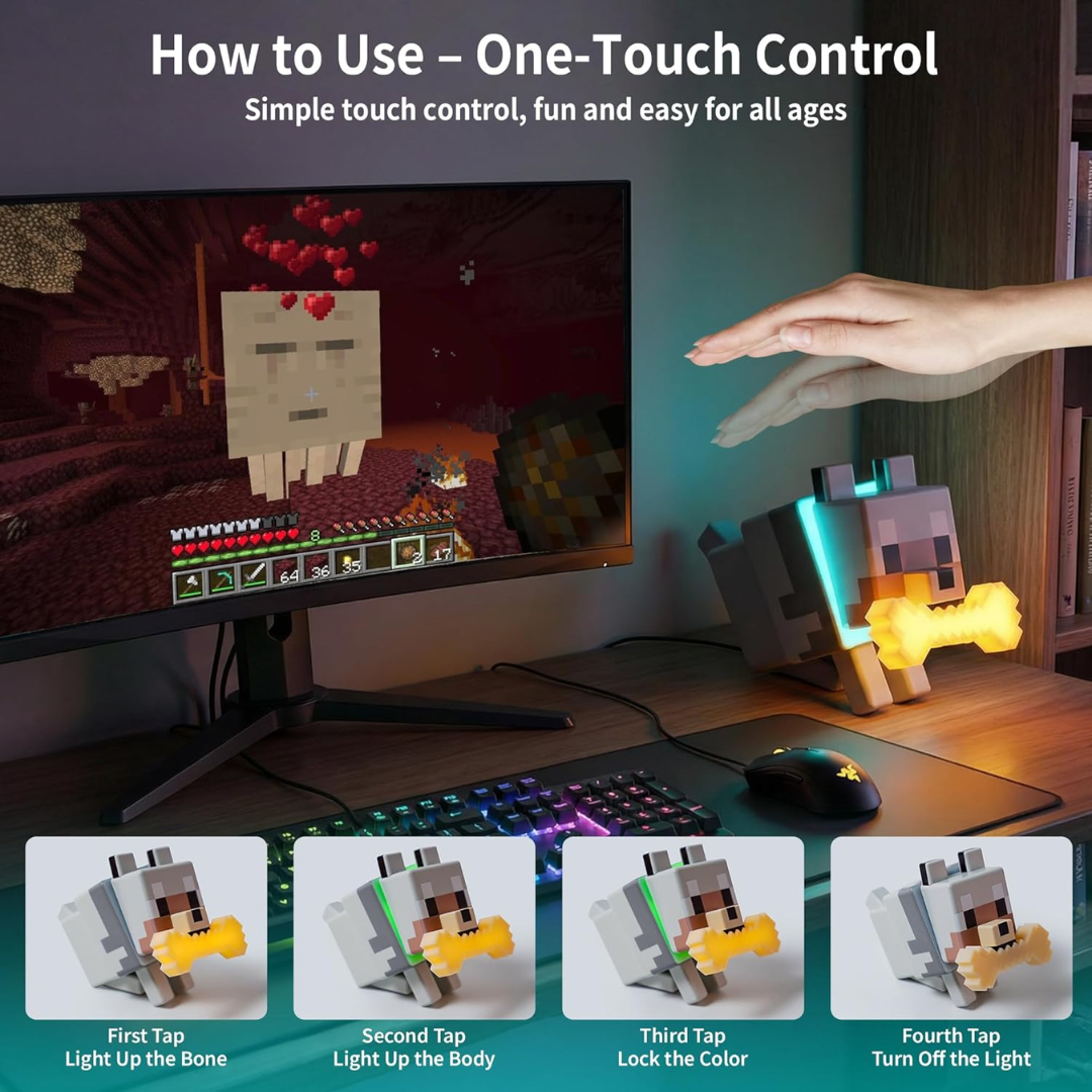 Blockwolf: touch-control gamer lamp